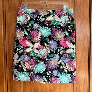 J Crew Floral Pencil Skirt Size 8